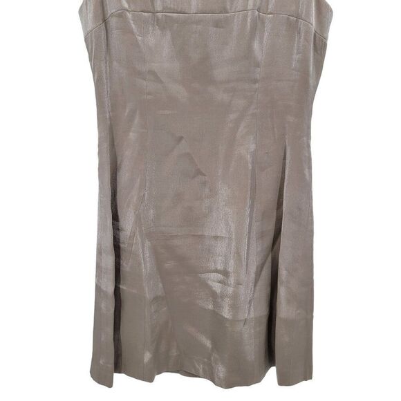 Vintage 80s Dress 6P Rose Gold Pink Cocktail Sleeveless Satin Sparkle Mini Glam - Picture 5 of 9